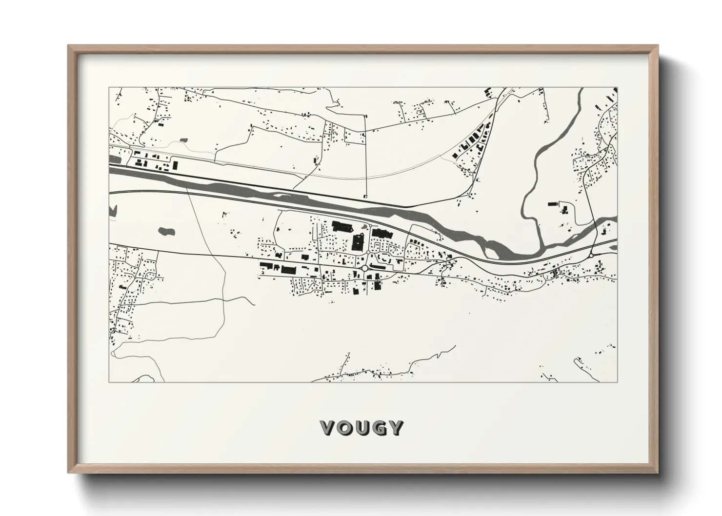 Une affiche de carte sur Vougy