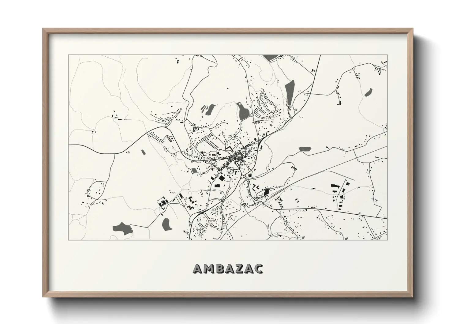 Une affiche de carte sur Ambazac