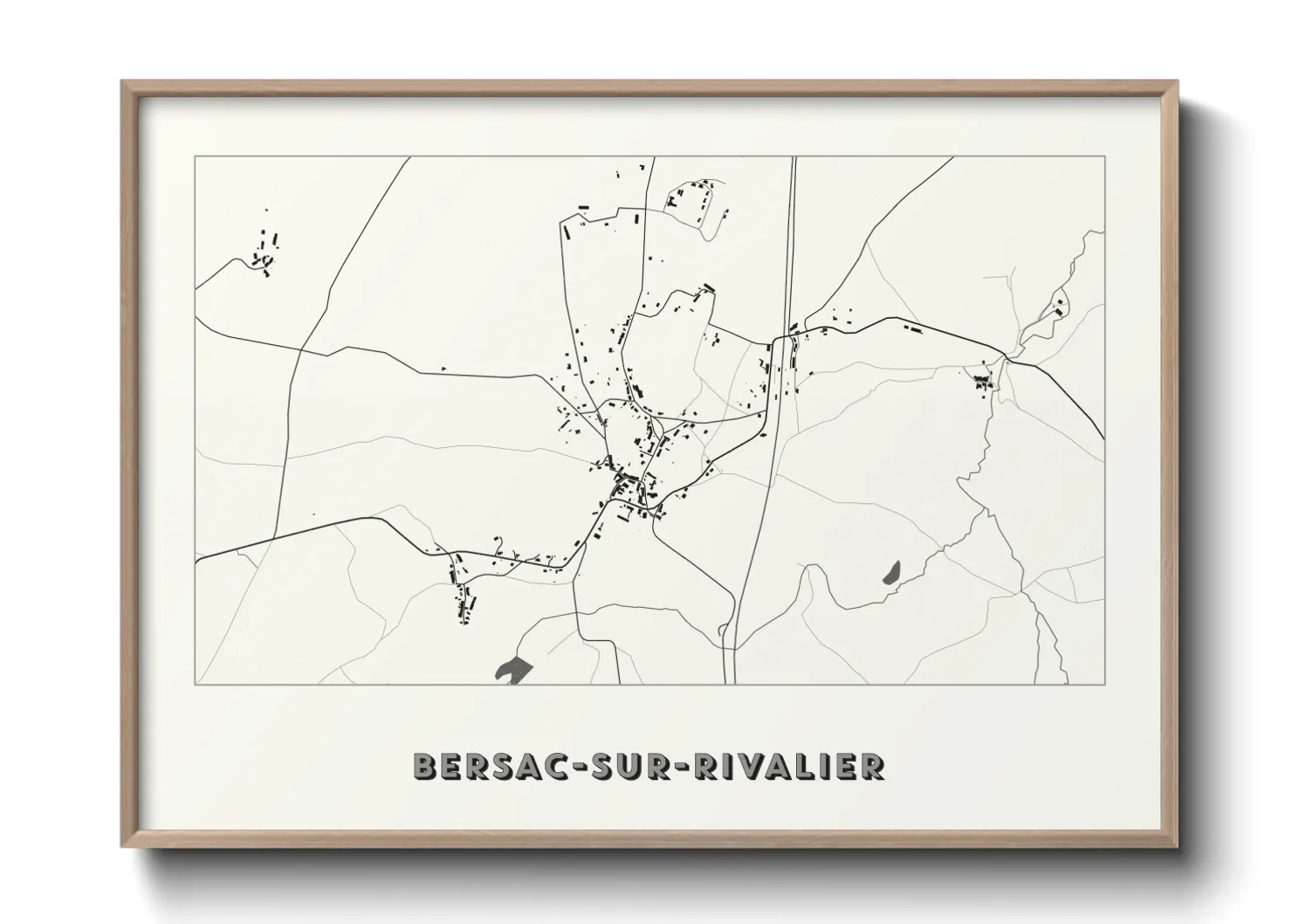 Une affiche de carte sur Bersac-sur-Rivalier