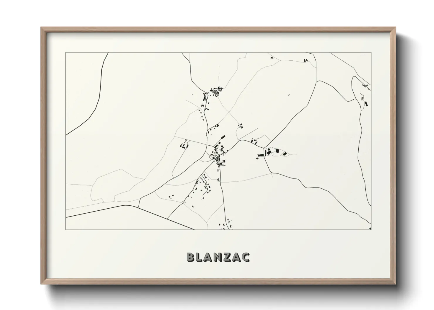 Une affiche de carte sur Blanzac