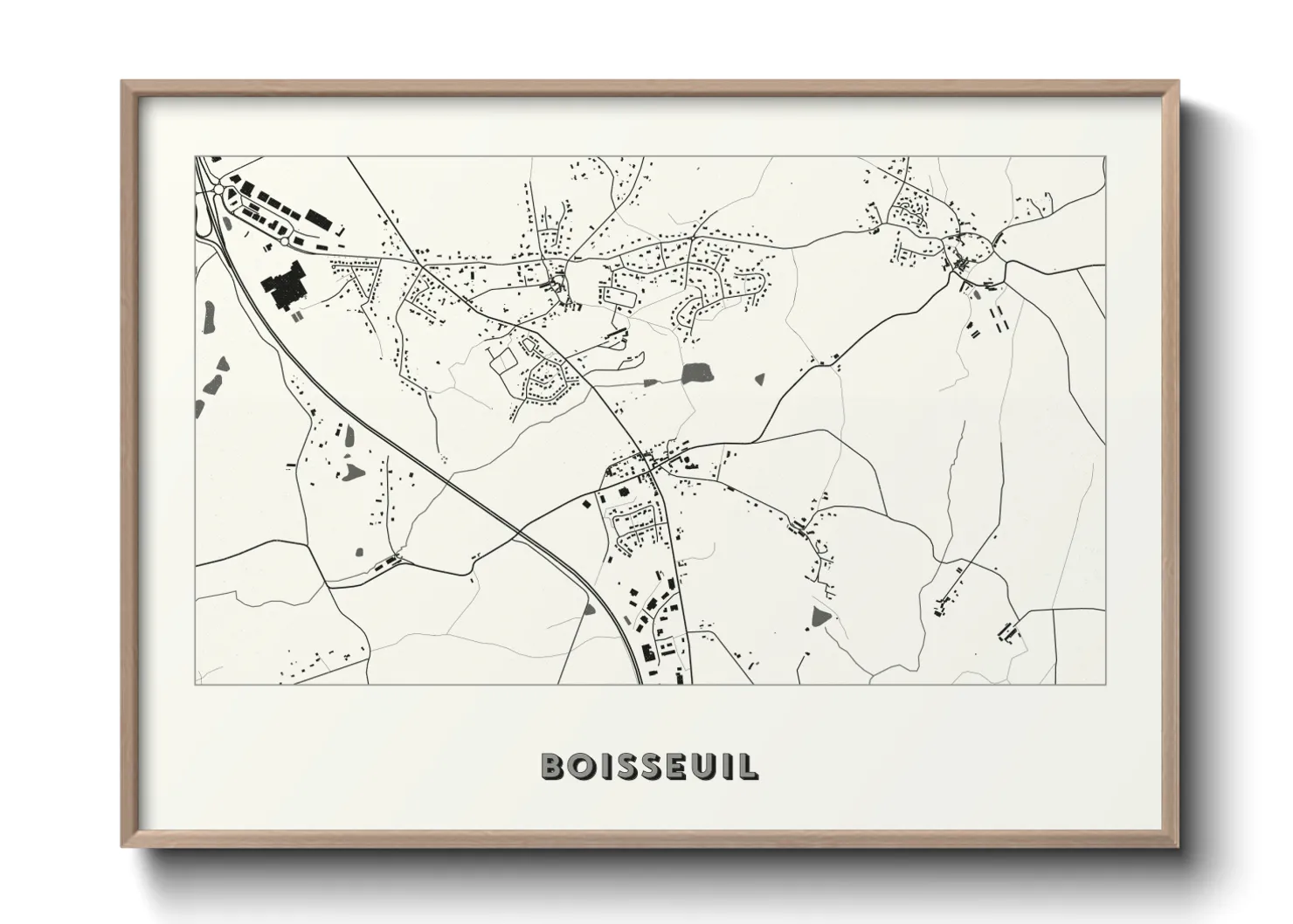 Une affiche de carte sur Boisseuil