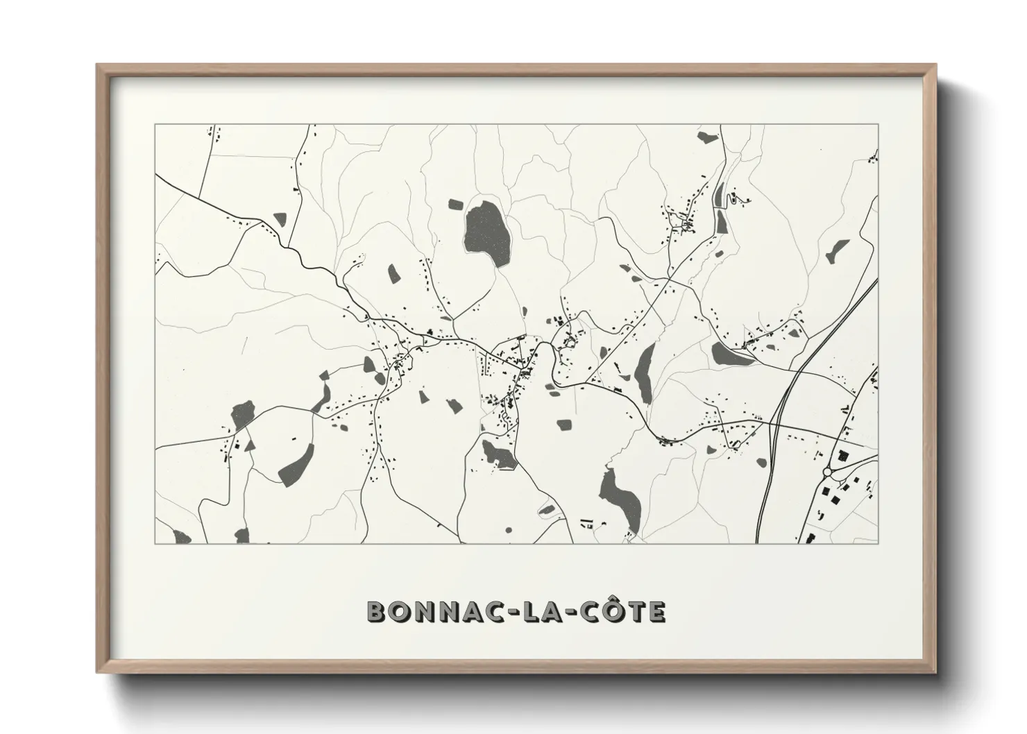 Une affiche de carte sur Bonnac-la-Côte