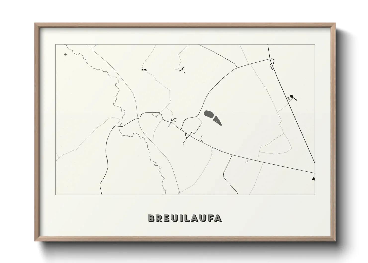 Une affiche de carte sur Breuilaufa
