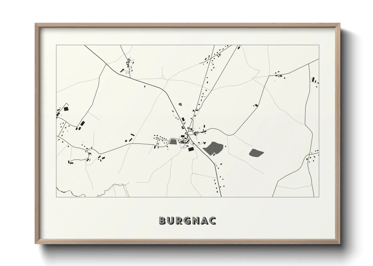 Une affiche de carte sur Burgnac