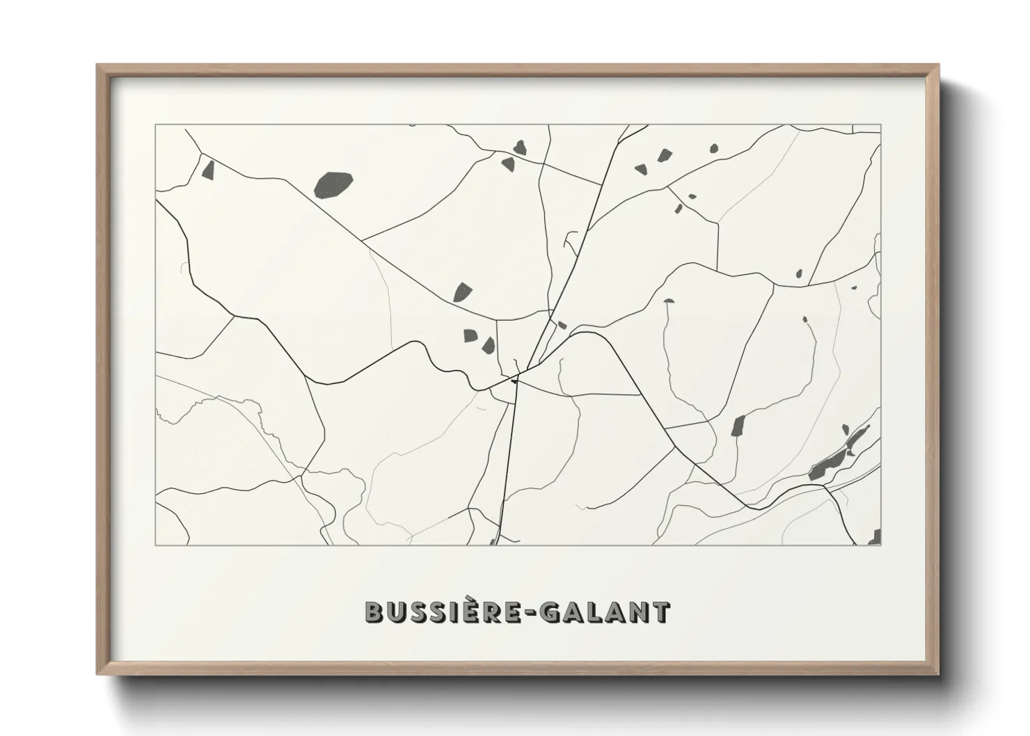 Une affiche de carte sur Bussière-Galant