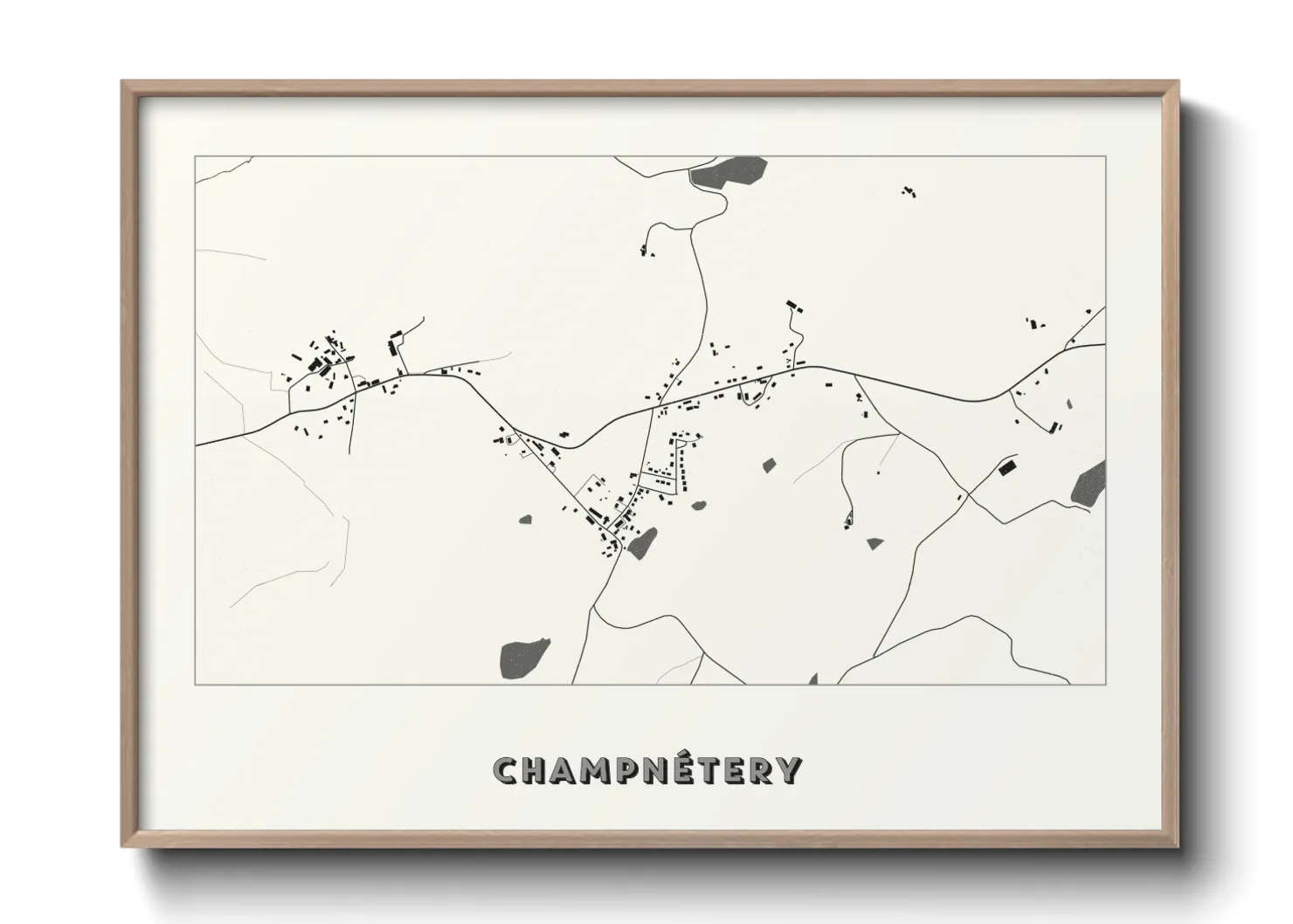 Une affiche de carte sur Champnétery
