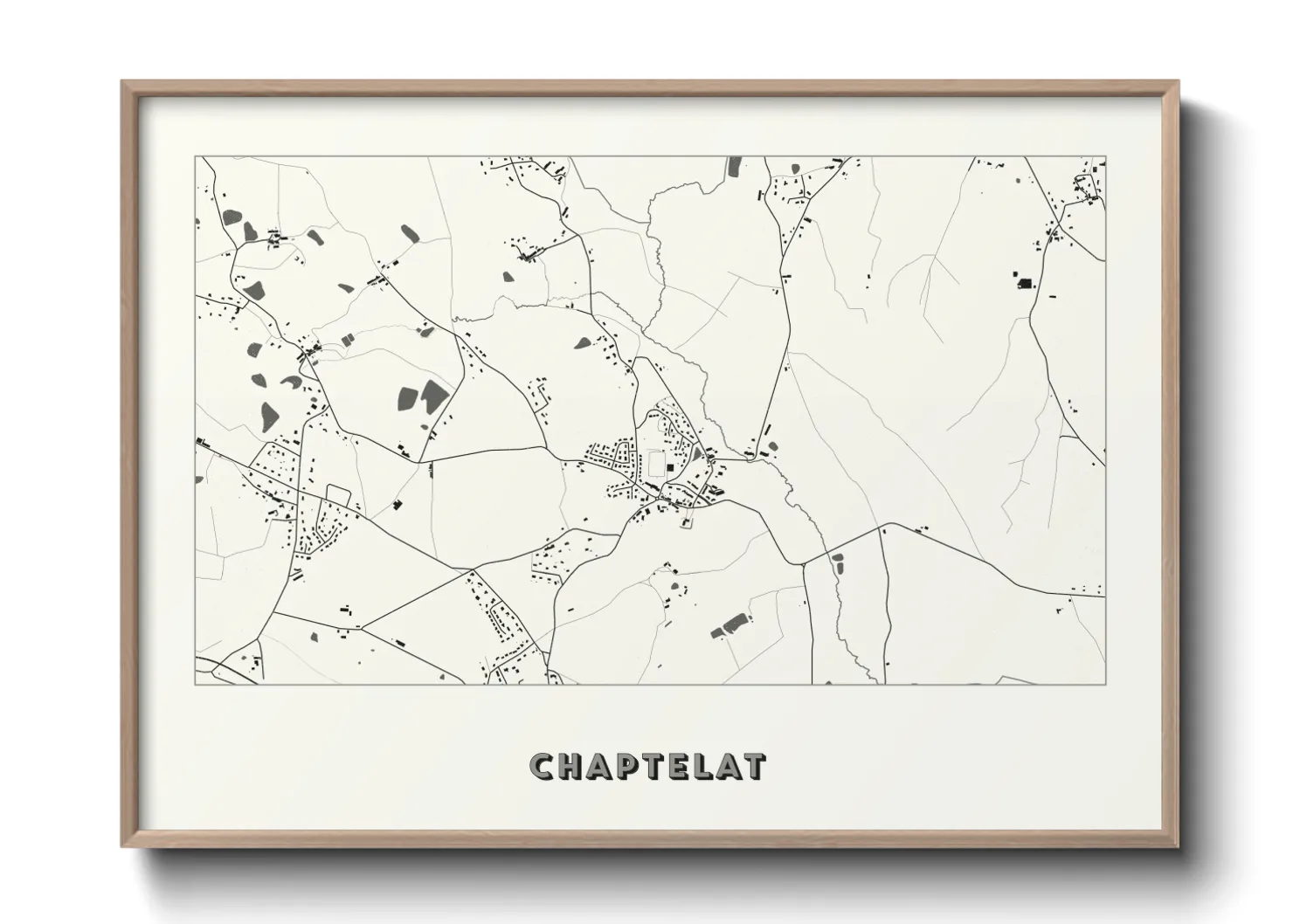 Une affiche de carte sur Chaptelat