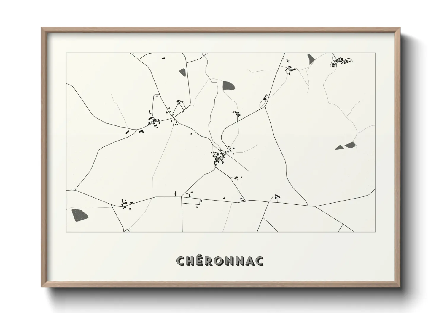 Une affiche de carte sur Chéronnac