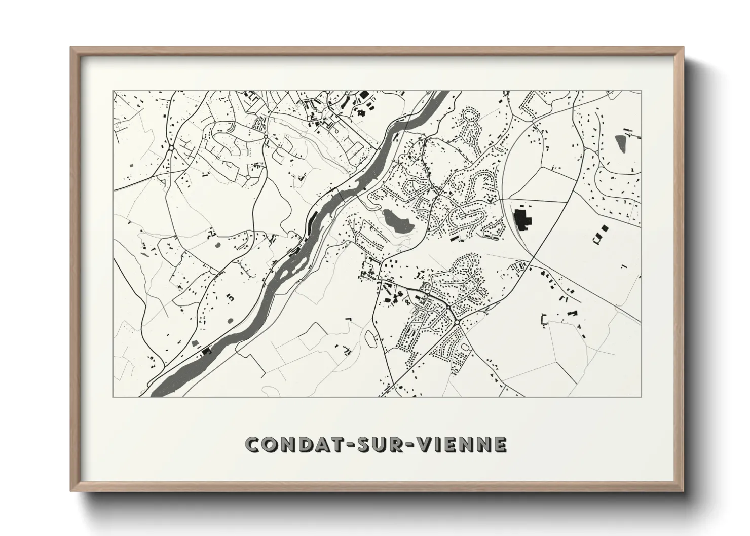 Une affiche de carte sur Condat-sur-Vienne
