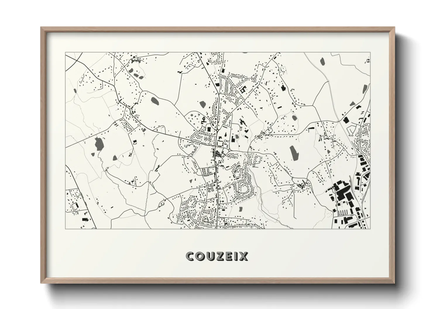 Une affiche de carte sur Couzeix