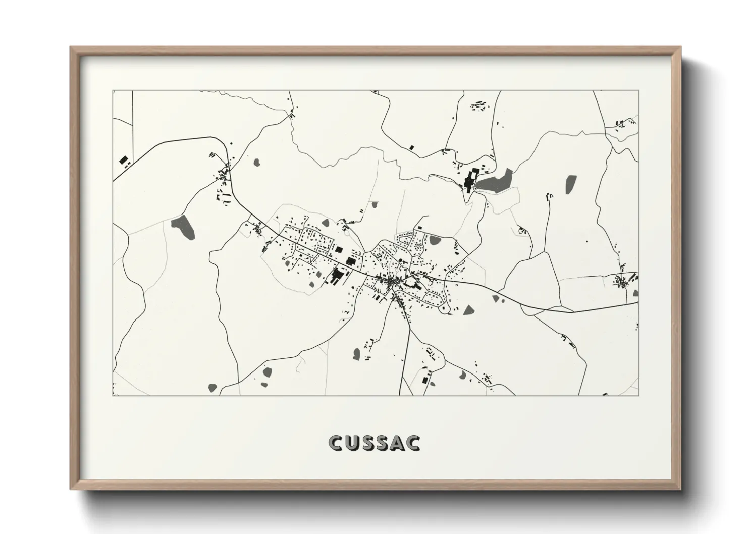 Une affiche de carte sur Cussac