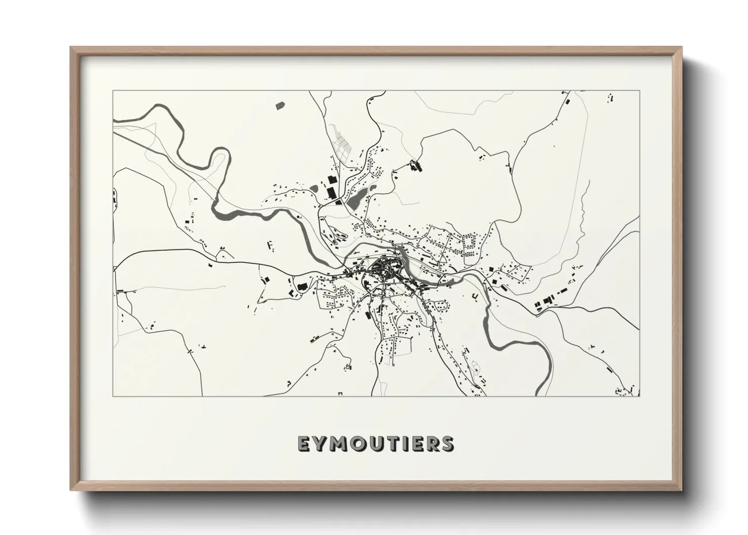 Une affiche de carte sur Eymoutiers