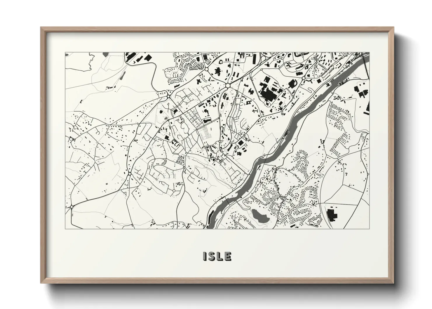 Une affiche de carte sur Isle