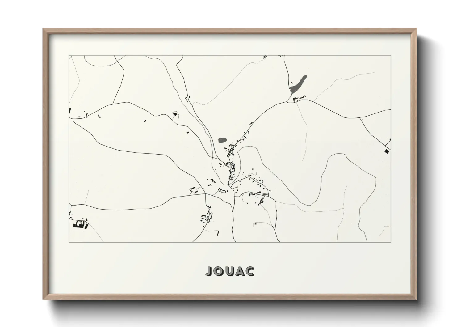 Une affiche de carte sur Jouac