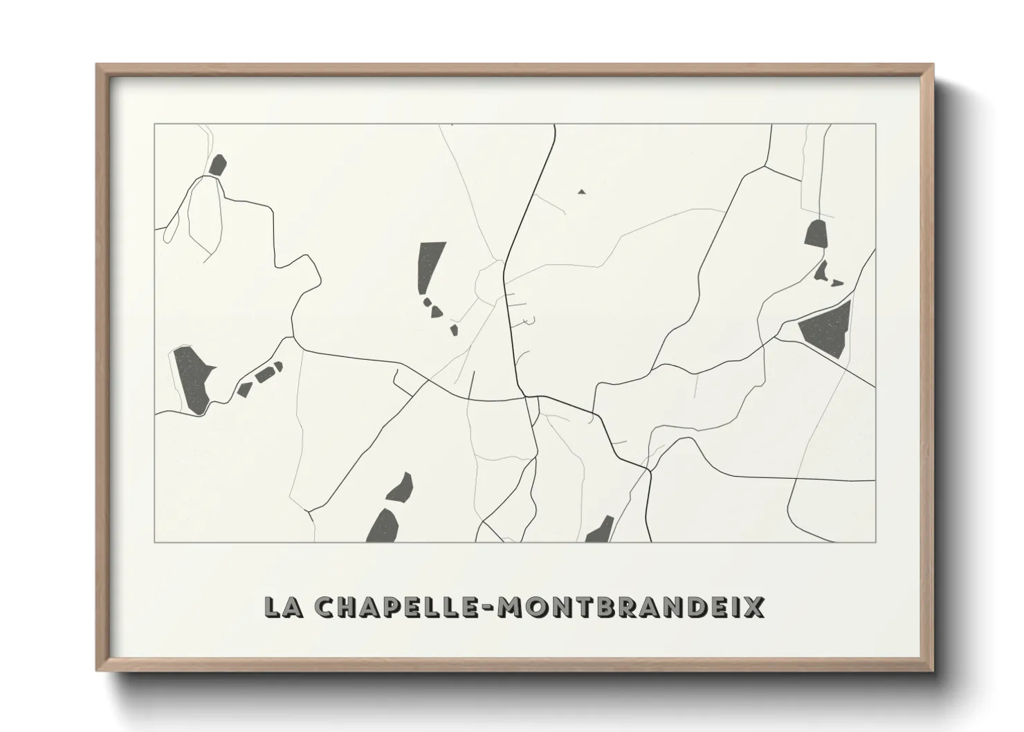 Une affiche de carte sur La Chapelle-Montbrandeix