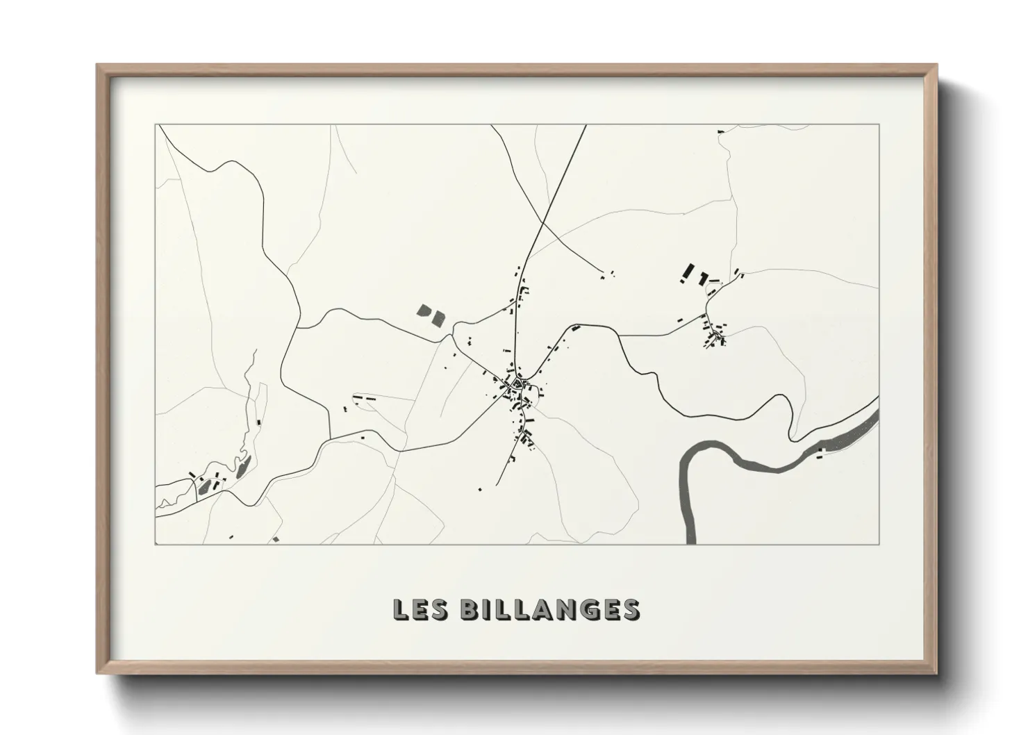 Une affiche de carte sur Les Billanges