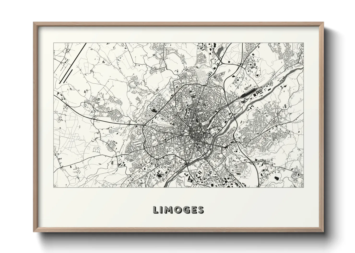 Une affiche de carte sur Limoges