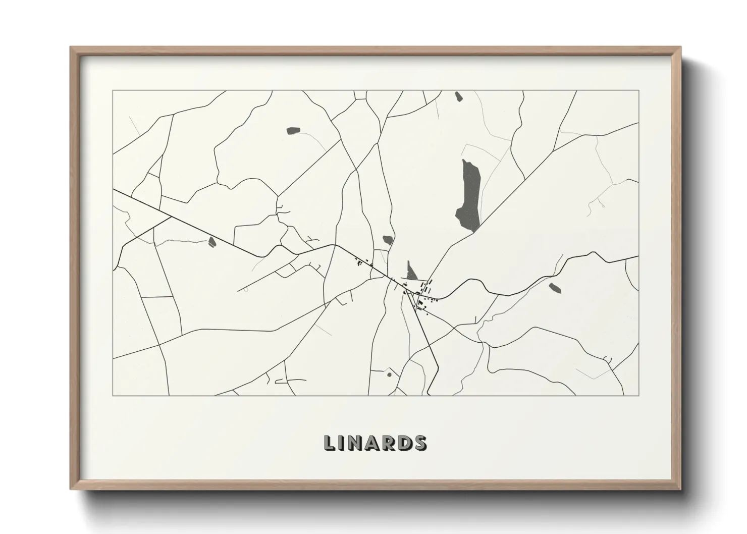Une affiche de carte sur Linards