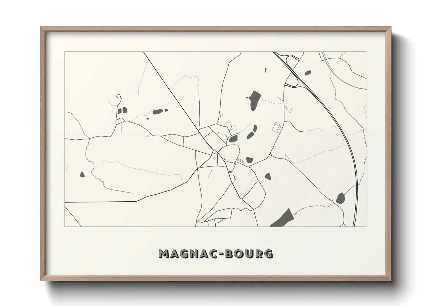 Une affiche de carte sur Magnac-Bourg