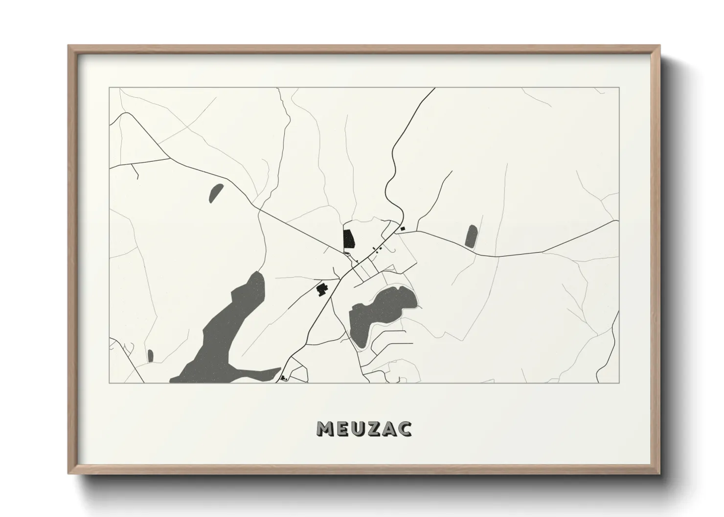 Une affiche de carte sur Meuzac