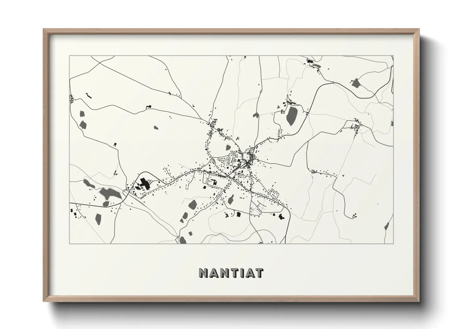 Une affiche de carte sur Nantiat