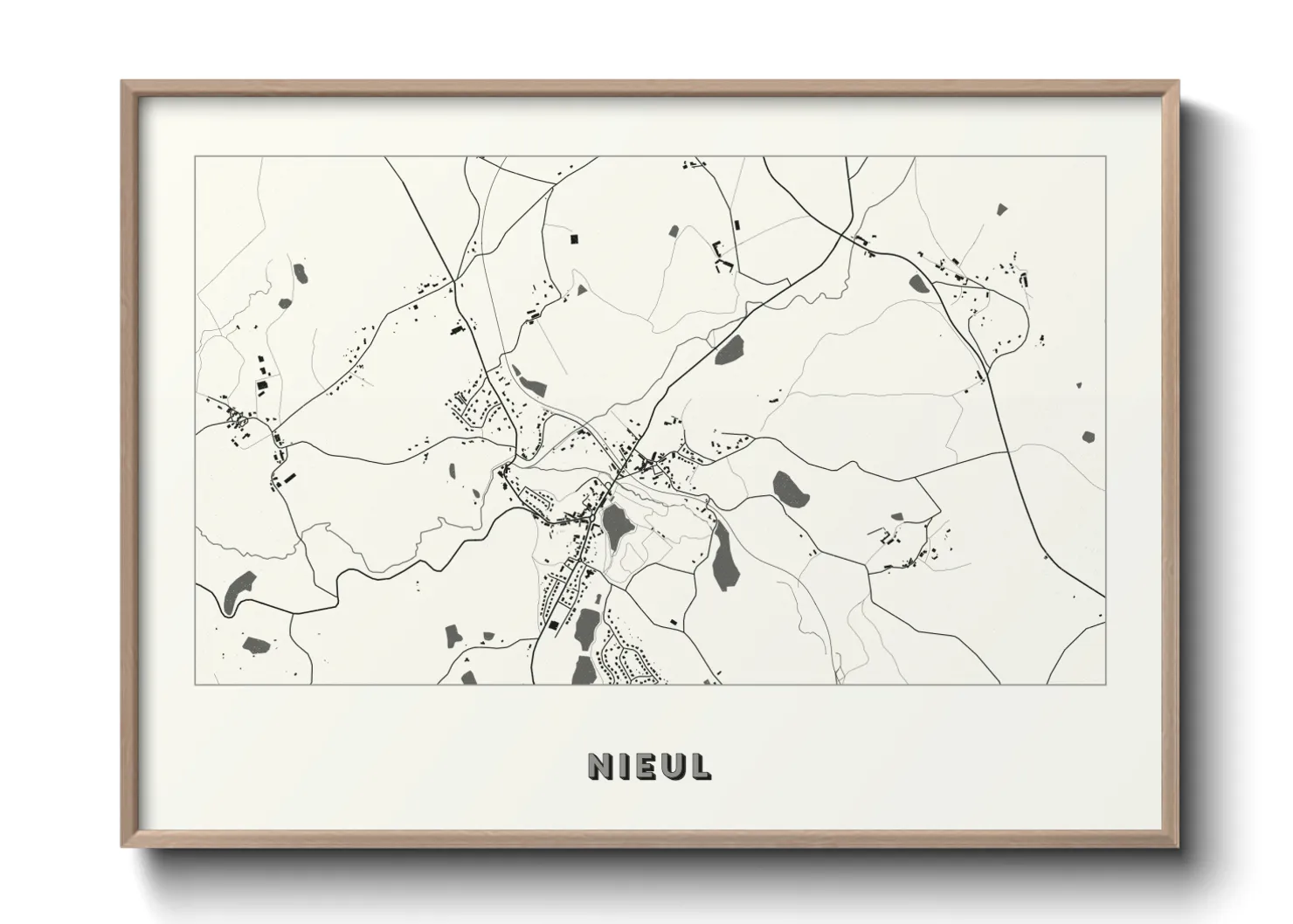 Une affiche de carte sur Nieul