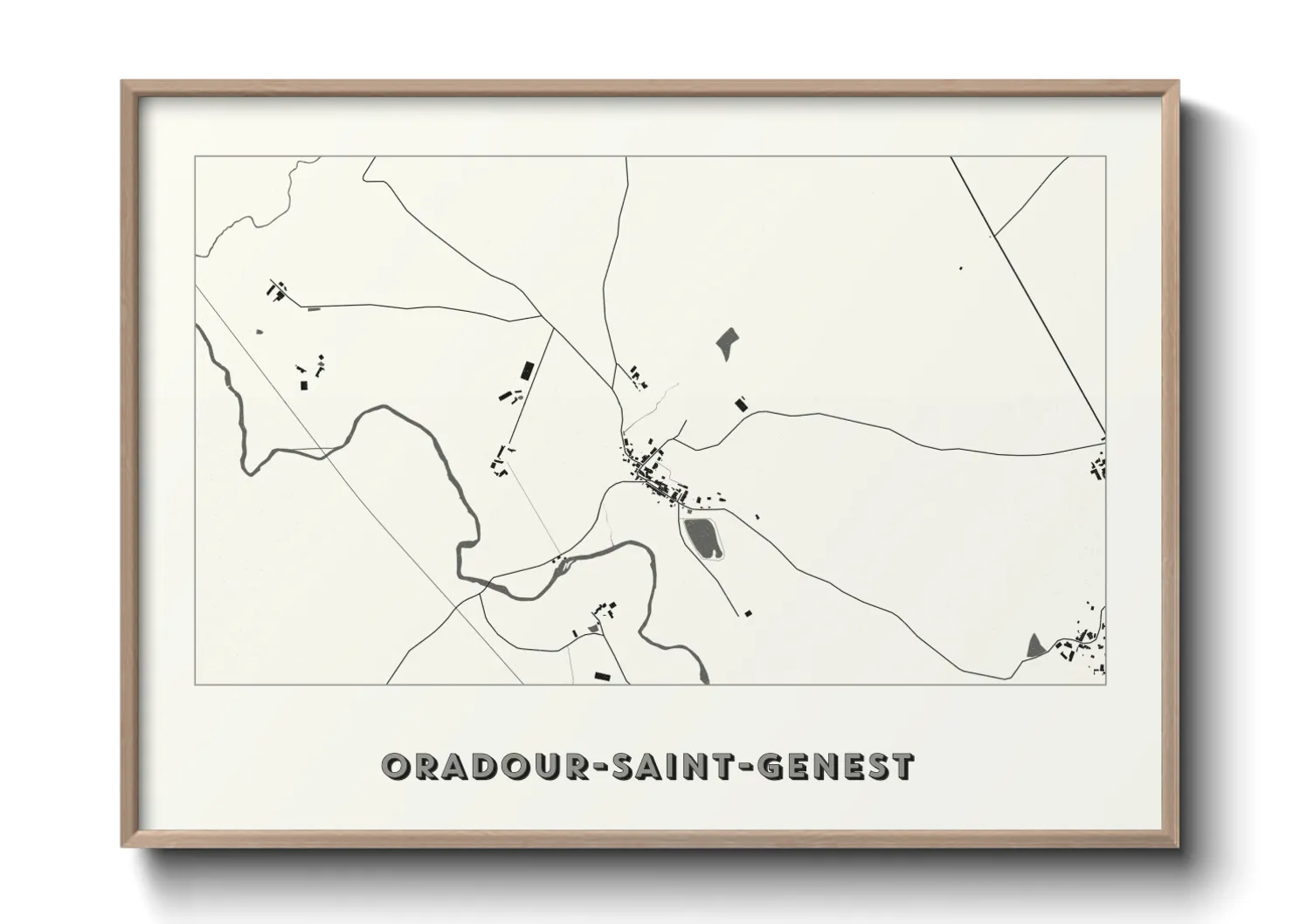 Une affiche de carte sur Oradour-Saint-Genest