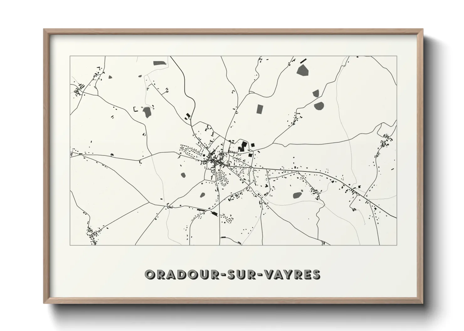Une affiche de carte sur Oradour-sur-Vayres