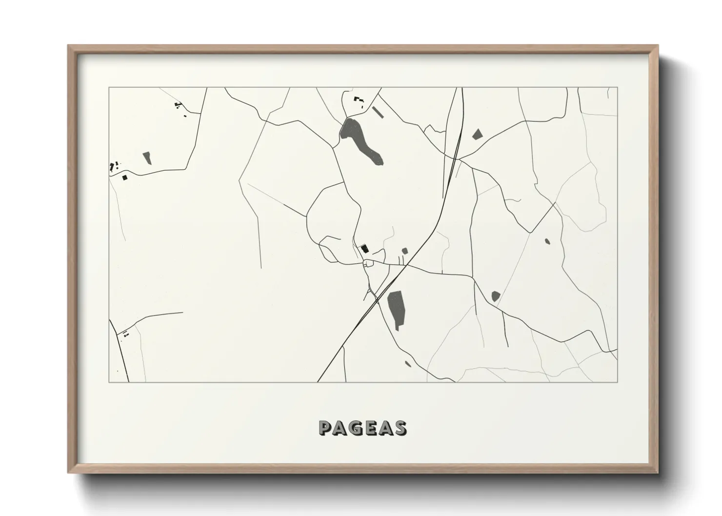Une affiche de carte sur Pageas