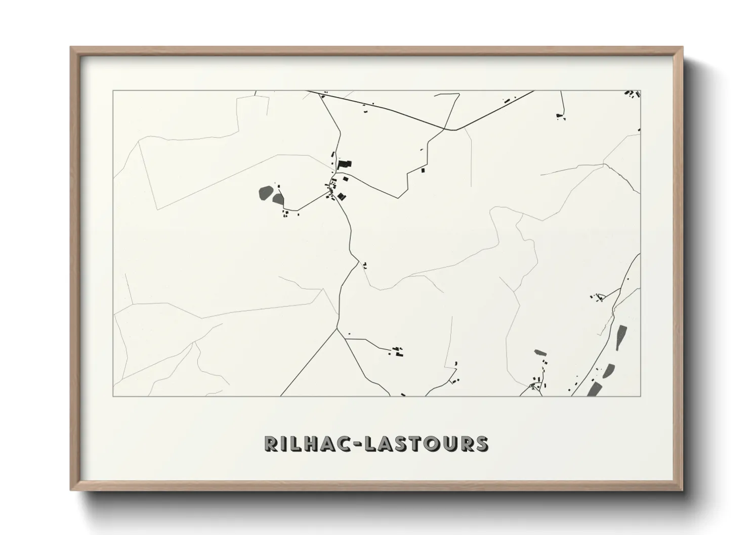 Une affiche de carte sur Rilhac-Lastours