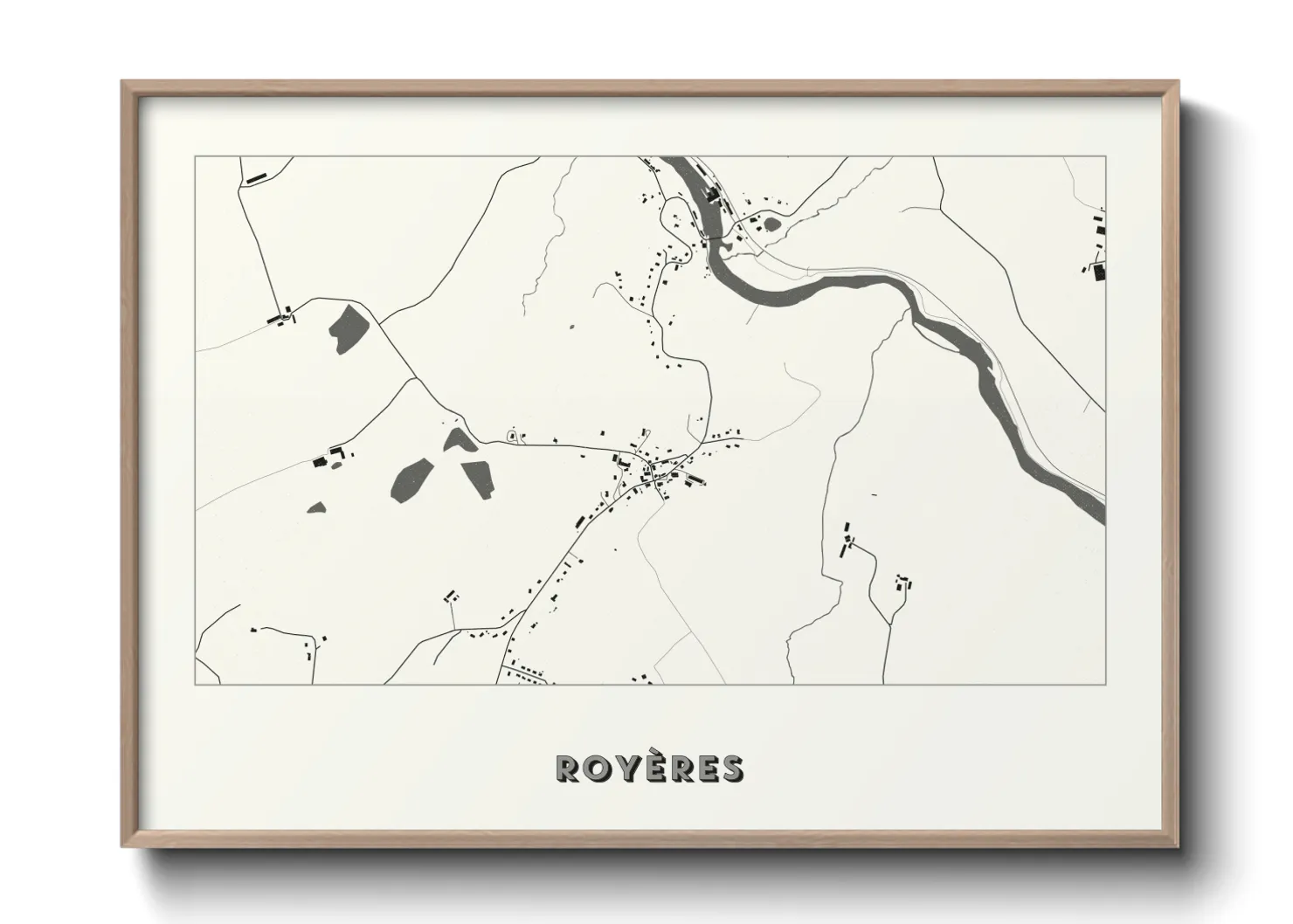 Une affiche de carte sur Royères