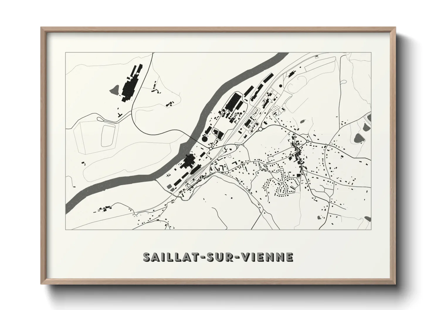 Une affiche de carte sur Saillat-sur-Vienne