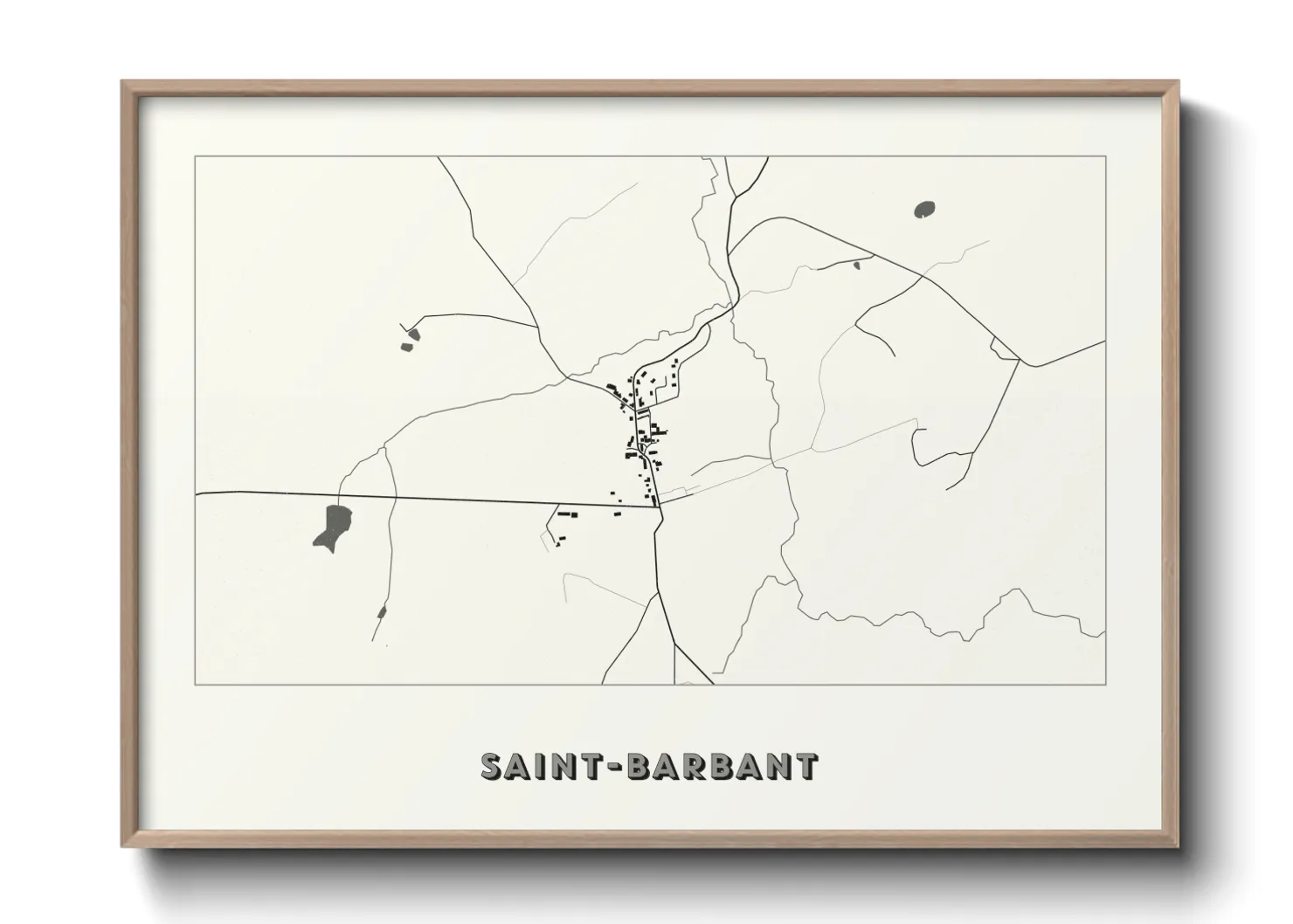 Une affiche de carte sur Saint-Barbant