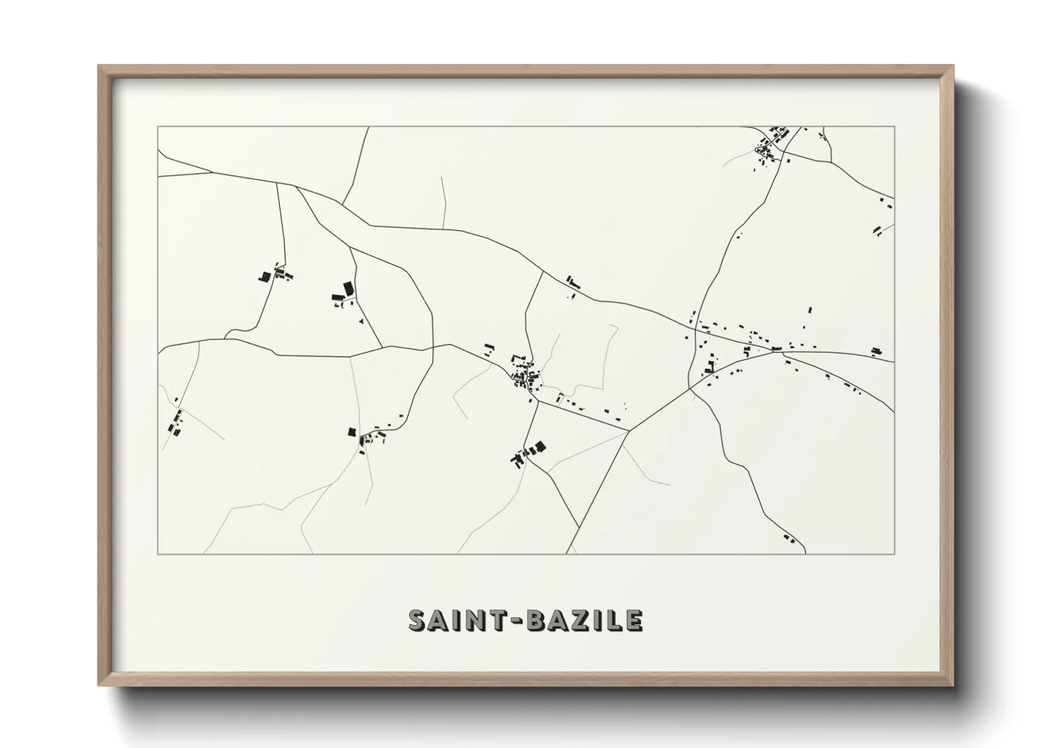 Une affiche de carte sur Saint-Bazile