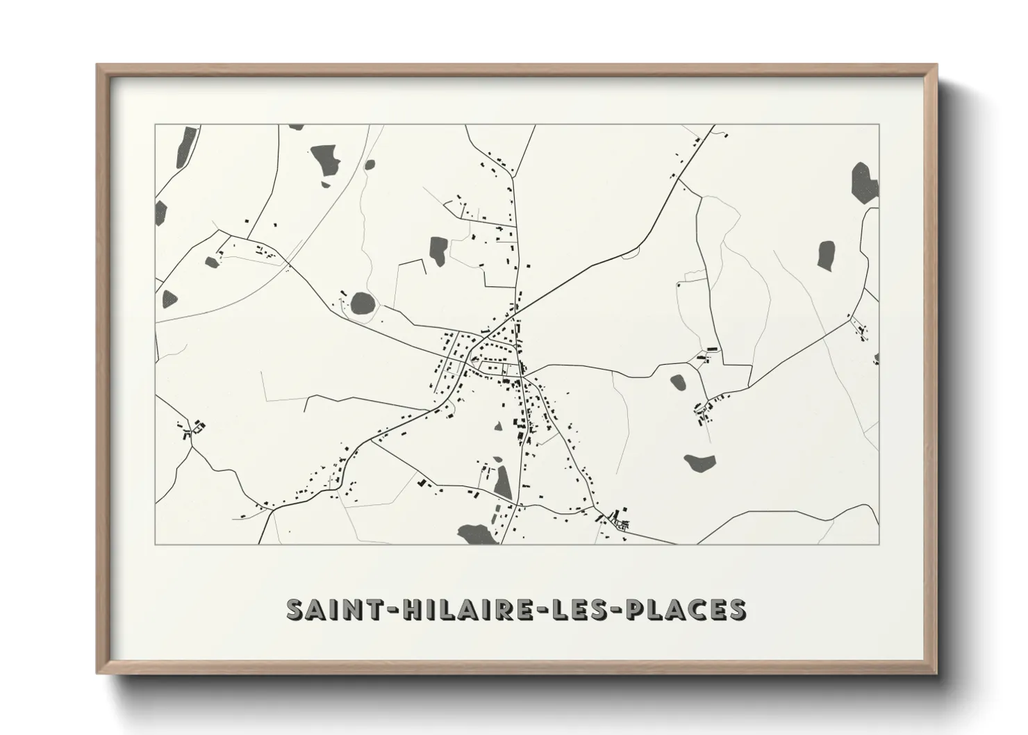 Une affiche de carte sur Saint-Hilaire-les-Places