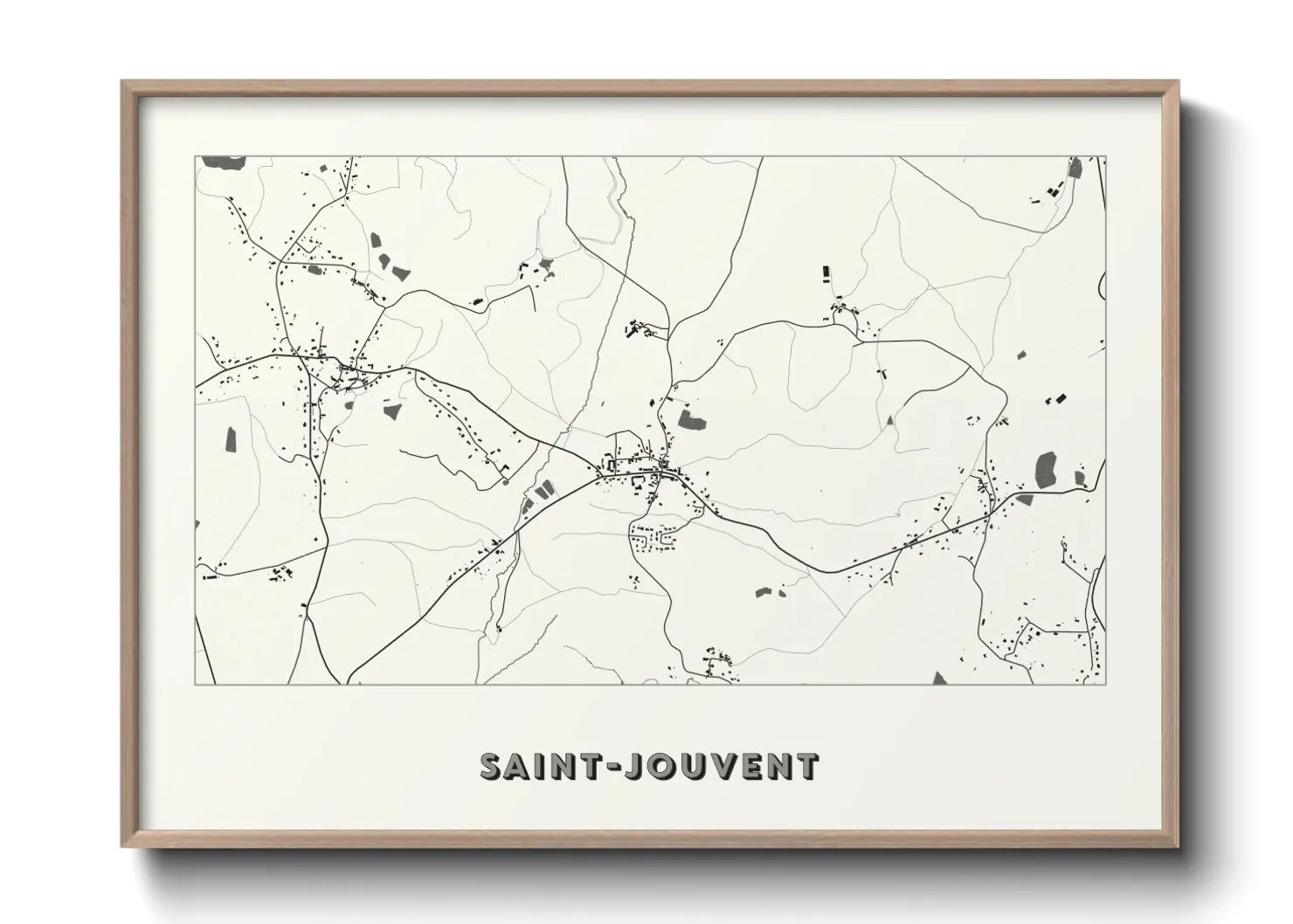 Une affiche de carte sur Saint-Jouvent