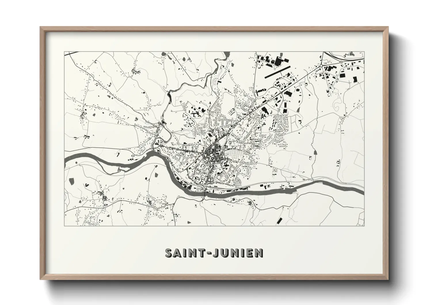 Une affiche de carte sur Saint-Junien