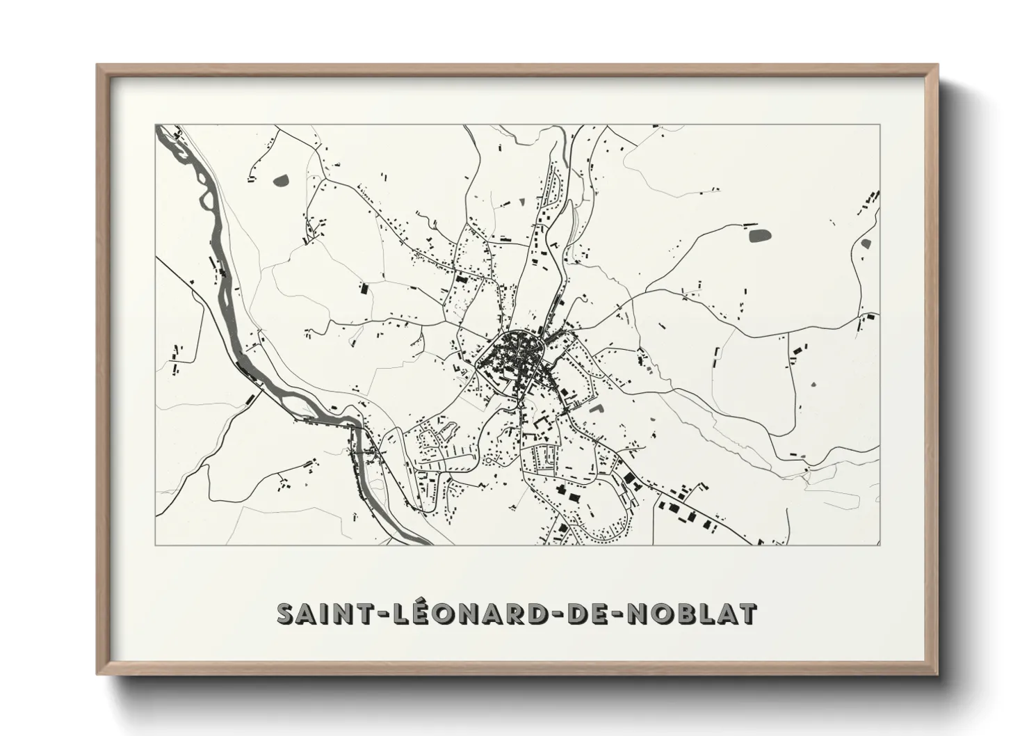 Une affiche de carte sur Saint-Léonard-de-Noblat