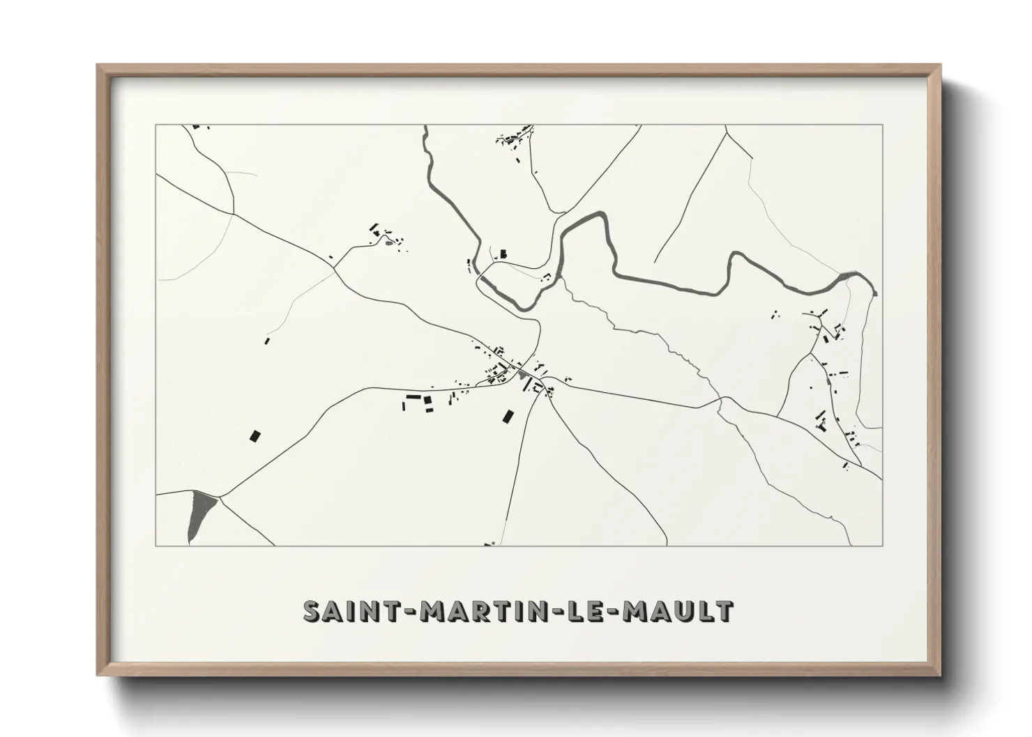 Une affiche de carte sur Saint-Martin-le-Mault