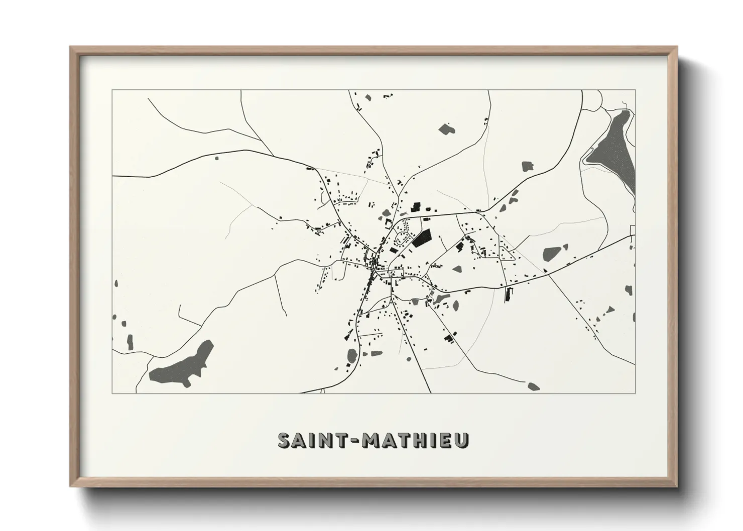 Une affiche de carte sur Saint-Mathieu