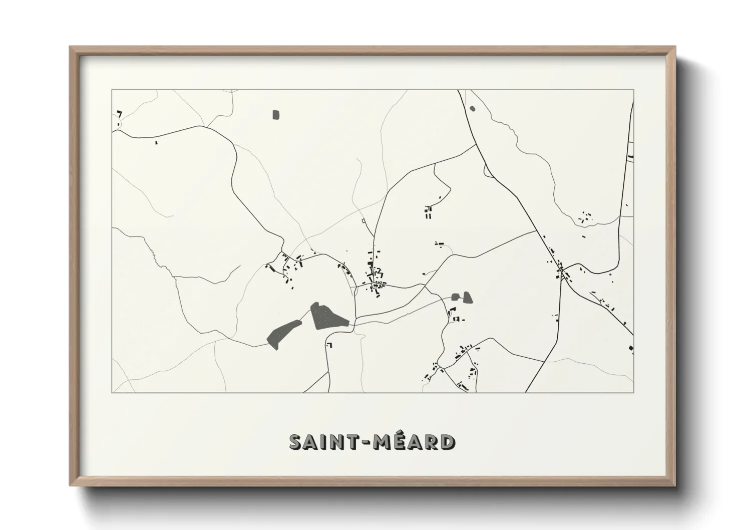 Une affiche de carte sur Saint-Méard