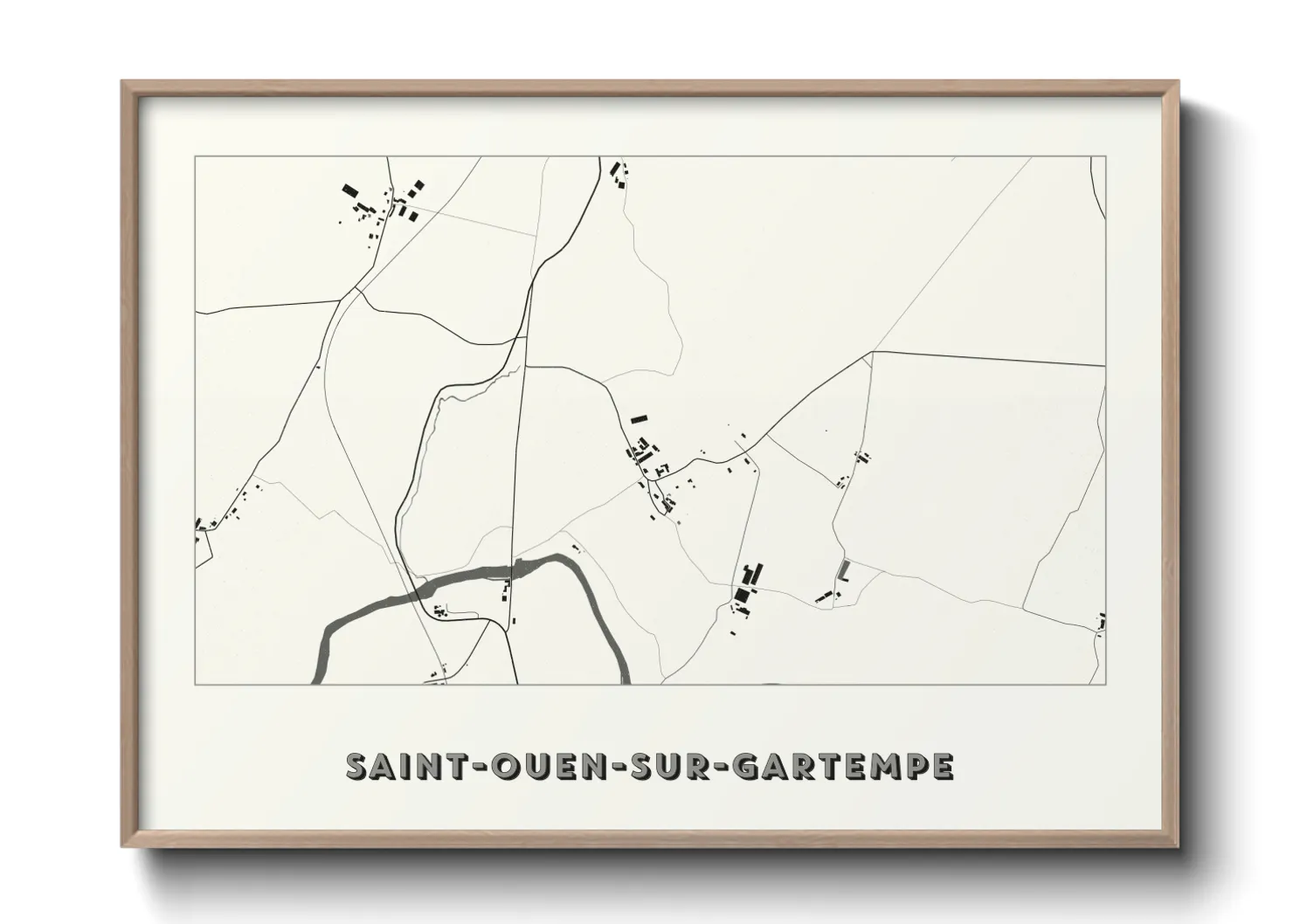 Une affiche de carte sur Saint-Ouen-sur-Gartempe