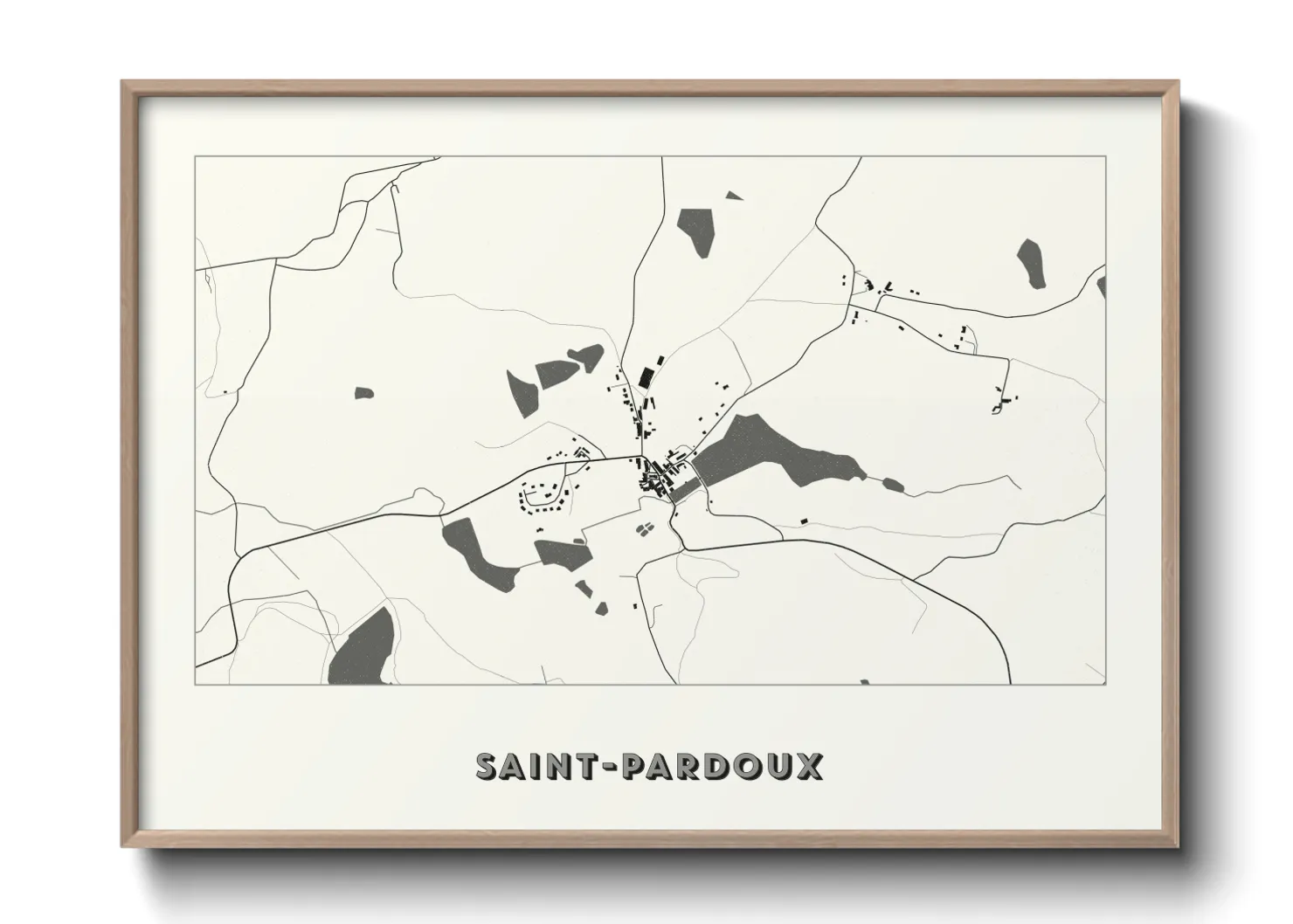 Une affiche de carte sur Saint-Pardoux