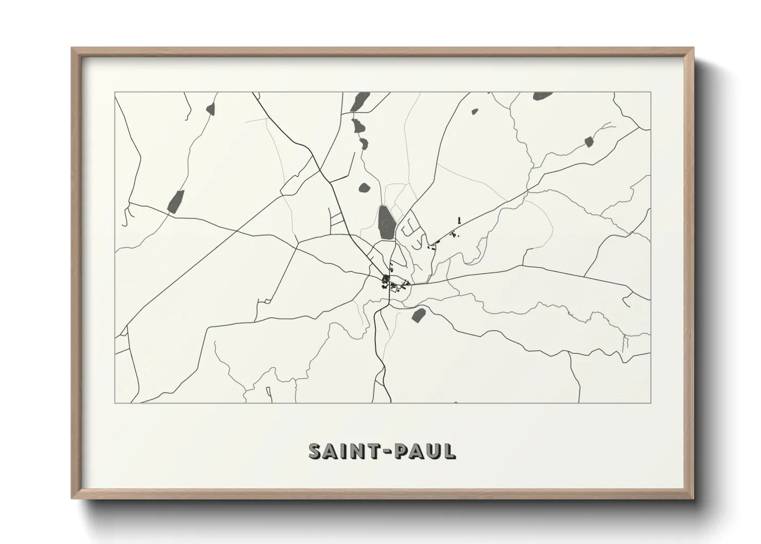 Une affiche de carte sur Saint-Paul