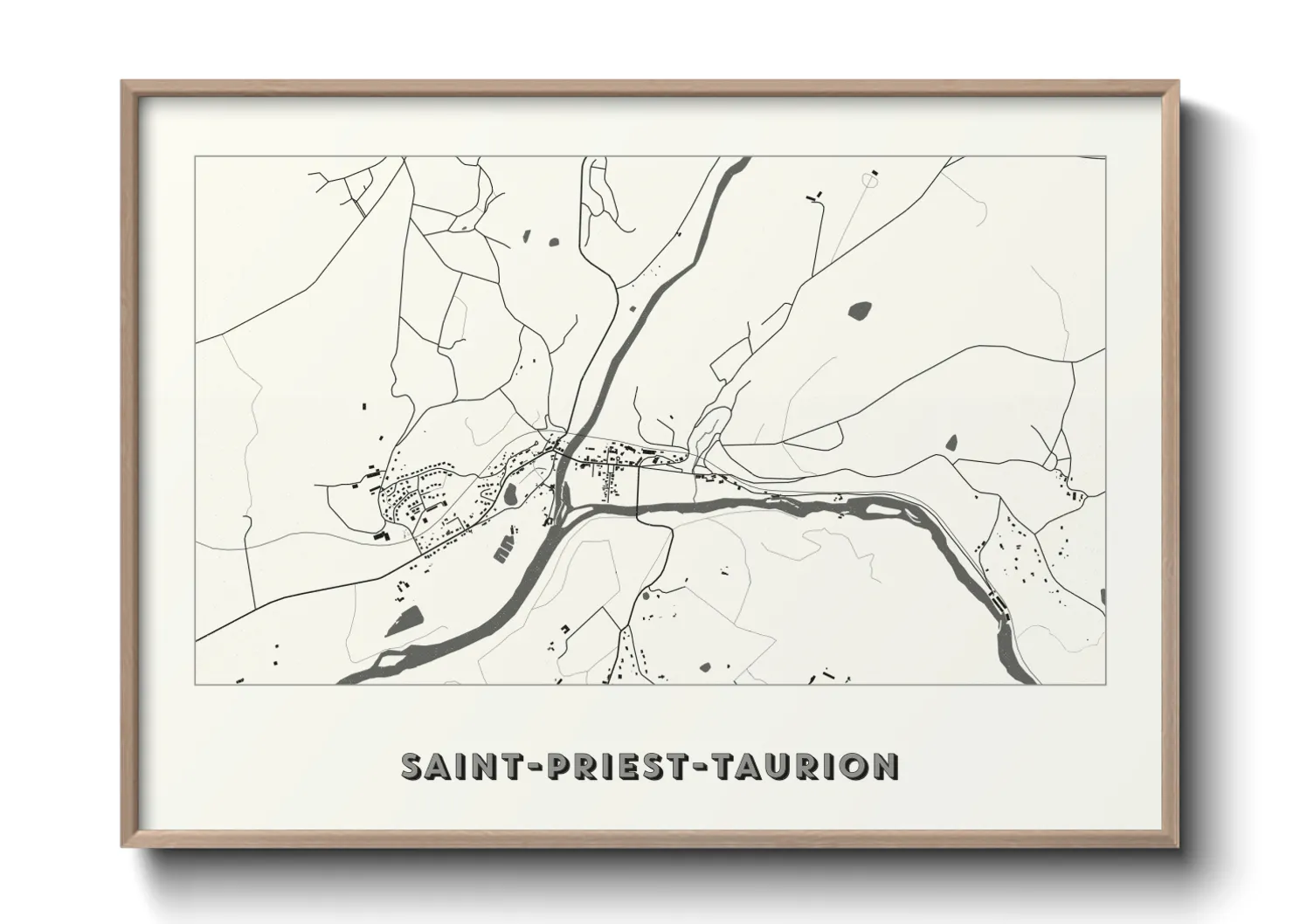 Une affiche de carte sur Saint-Priest-Taurion
