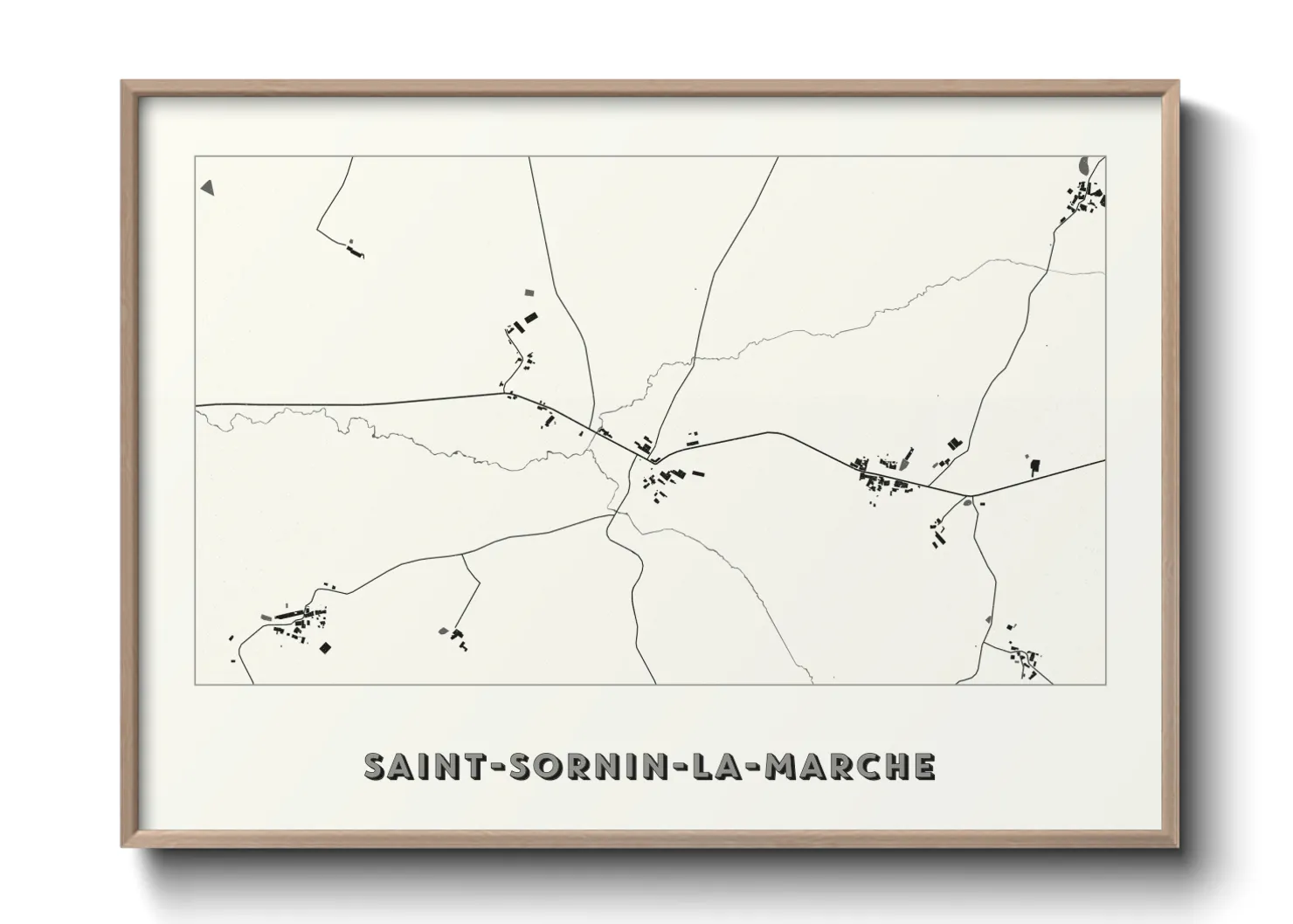 Une affiche de carte sur Saint-Sornin-la-Marche