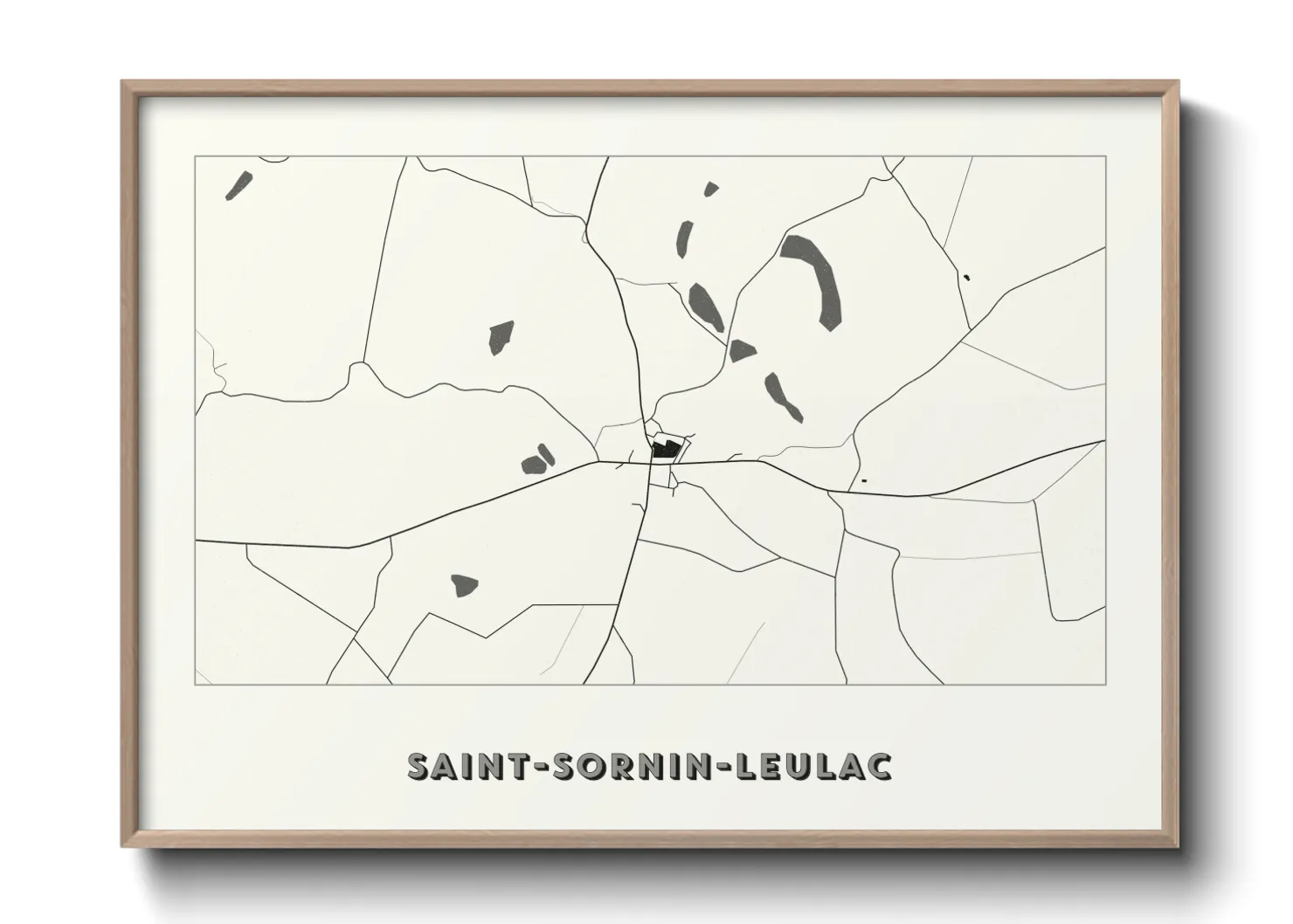 Une affiche de carte sur Saint-Sornin-Leulac