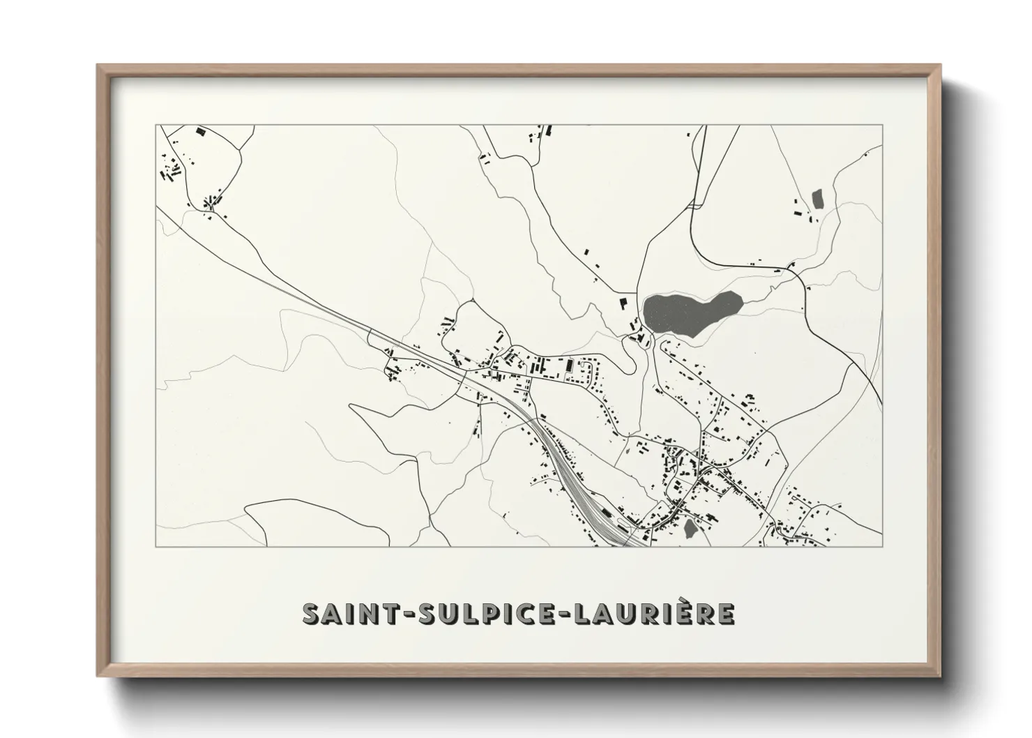 Une affiche de carte sur Saint-Sulpice-Laurière