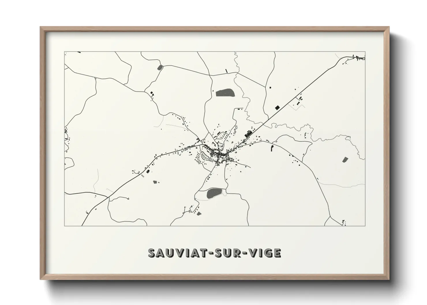 Une affiche de carte sur Sauviat-sur-Vige