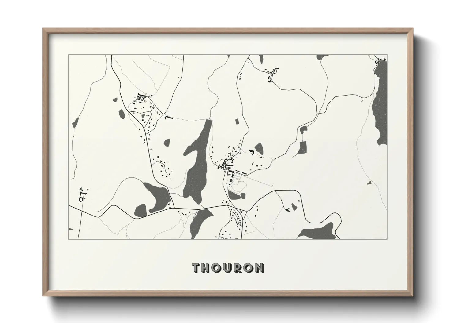 Une affiche de carte sur Thouron